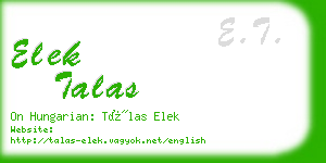 elek talas business card